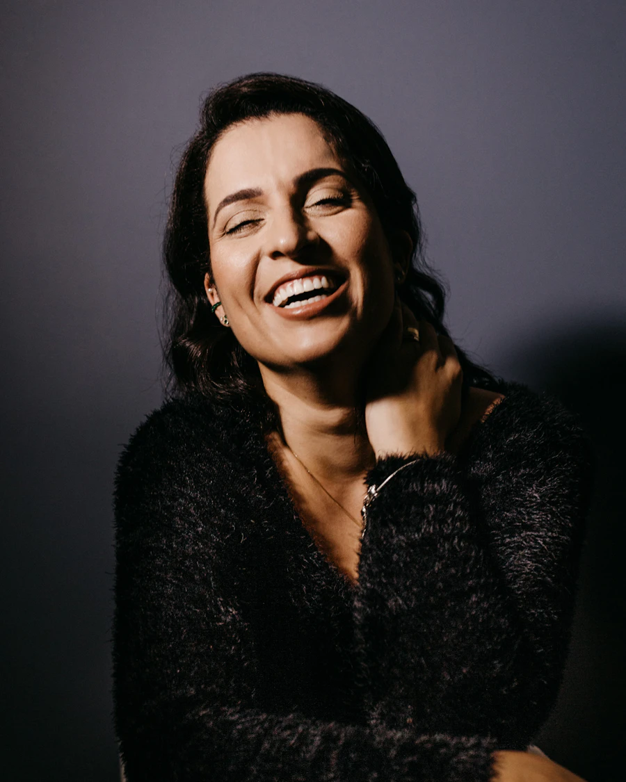 Smiling woman with radiant skin